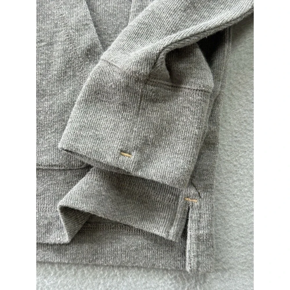 Banana Republic Mens M Gray Pullover Hoodie Sweatshirt Kangaroo Pocket Cotton